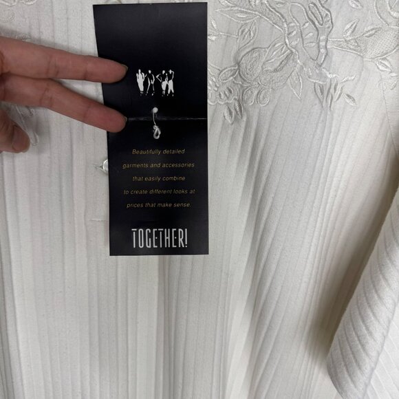 Together! 100% Cotton Women's XXL White Embroidered Long Sleeve‎ Tunic Top - Picture 4 of 11